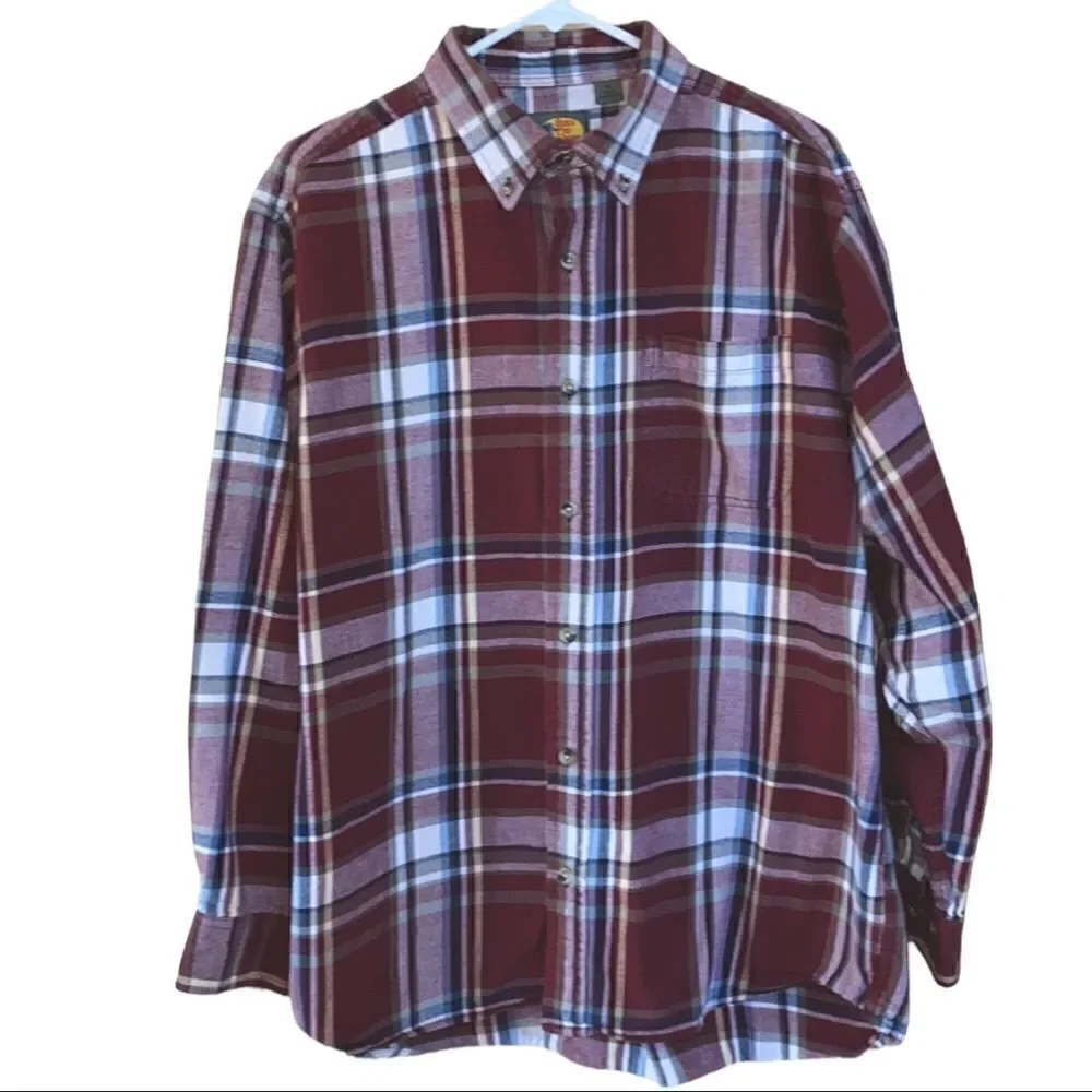 Bass Pro Shops Men’s Button Down Plaid Flannel Shirt Size XL